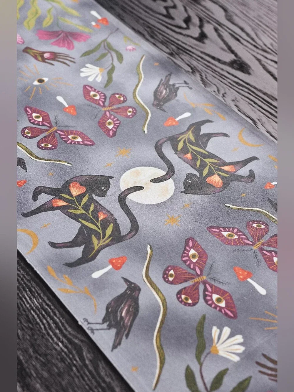 Anthropologie Mystic Halloween Table Runner Gray 16